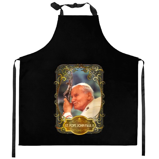 St Pope John Paul II Cross Catholic Saint Polish Kitchen Aprons