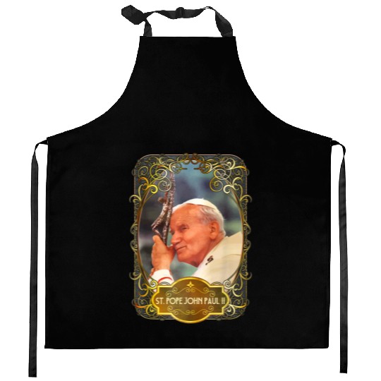 St Pope John Paul II Cross Catholic Saint Polish Kitchen Aprons