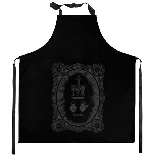Medal Sacred Heart Immaculate Mary Cath Kitchen Aprons