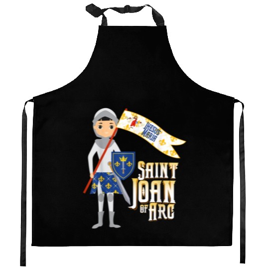 St Joan of Arc for Kids Cute Catholic Girl Saints Kitchen Aprons