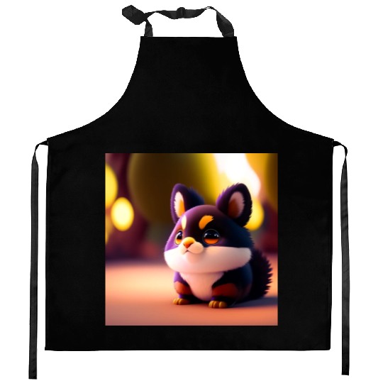 dog mom cuddling puppy Kitchen Aprons