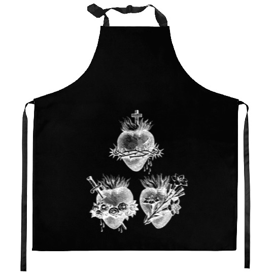 Sacred Heart of Jesus and Immaculate Heart of Mary Kitchen Aprons