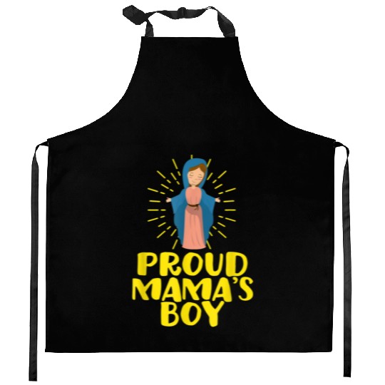 Our Blessed Mary Cute I Love Mama Catholic Gifts Kitchen Aprons
