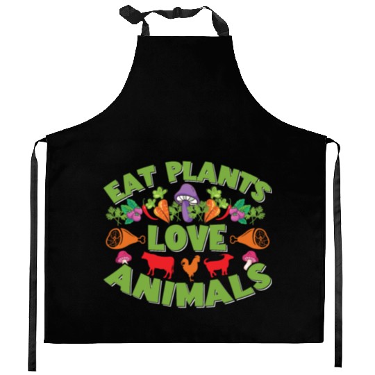 Eat Plants Love Animals Kitchen Aprons