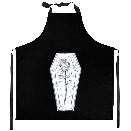 Coffin rose art Coffin rose art inspiration store Kitchen Aprons