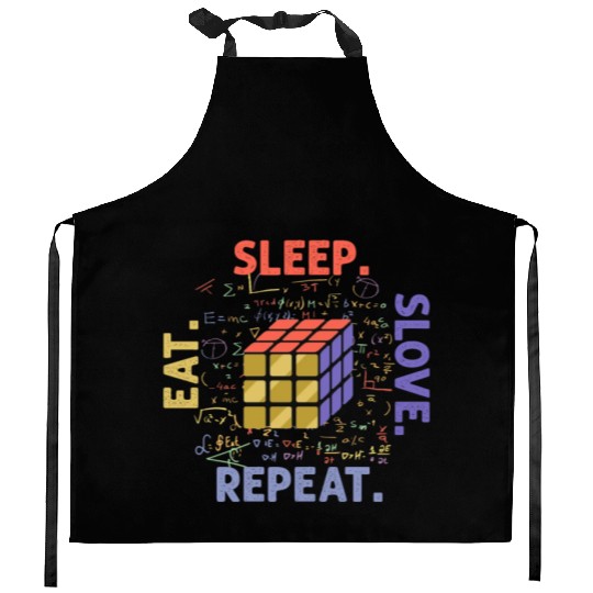Eat Sleep Solve Repeat Math Speed Cubing Genie Kitchen Aprons