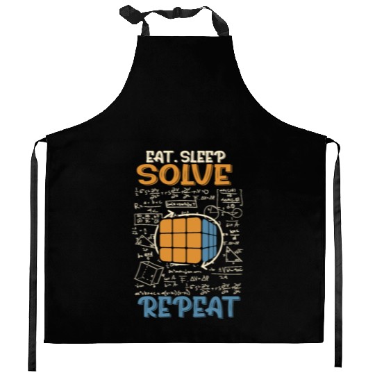 Eat Sleep Solve Repeat Math Speed Cubing Genie Kitchen Aprons
