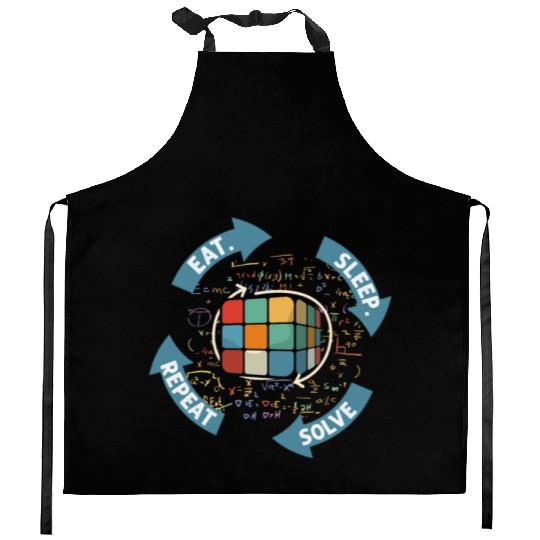 Eat Sleep Solve Repeat Math Speed Cubing Genie Kitchen Aprons