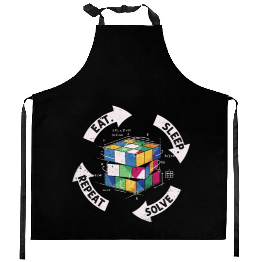 Eat Sleep Solve Repeat Math Speed Cubing Genie Kitchen Aprons