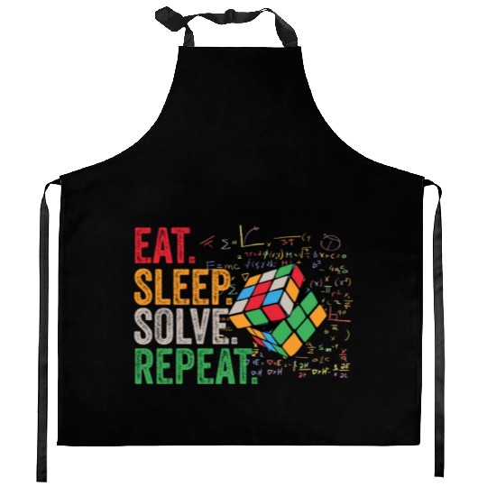 Eat Sleep Solve Repeat Math Speed Cubing Genie Kitchen Aprons
