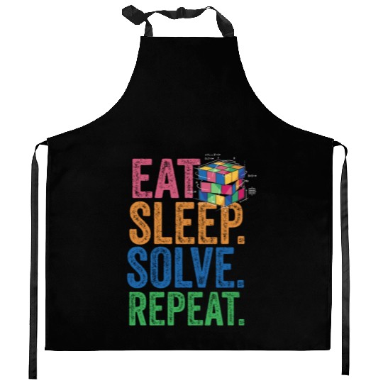 Eat Sleep Solve Repeat Math Speed Cubing Genie Kitchen Aprons