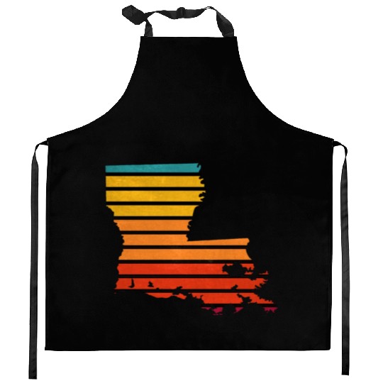 Louisiana sticker retro Kitchen Aprons