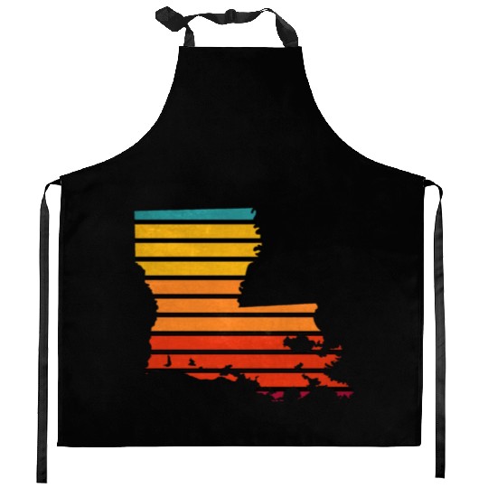Louisiana sticker retro Kitchen Aprons