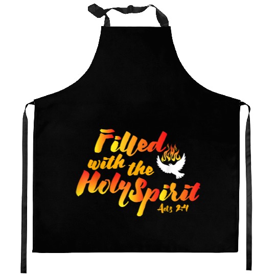Filled with the Holy Spirit Pentecost Tongues of F Kitchen Aprons