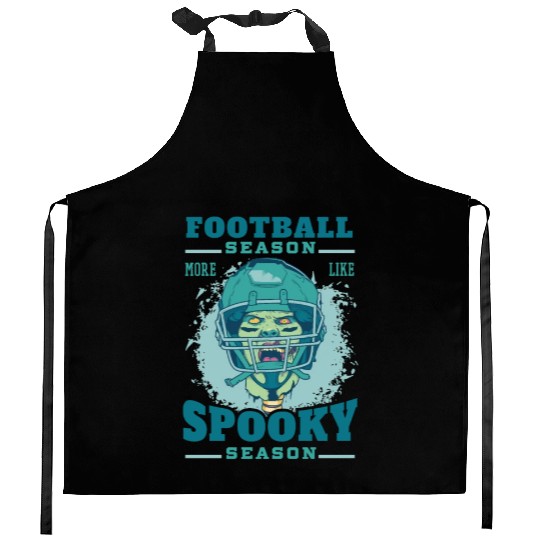 Football season spooky season zombie Football seas Kitchen Aprons