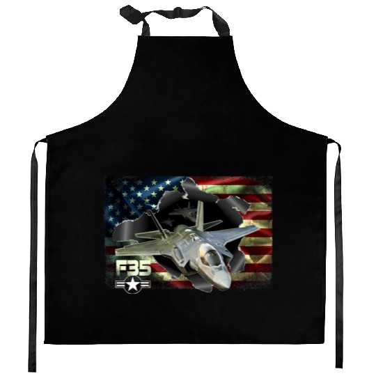F 35 Lightning Air Force Military Veteran Pride US Kitchen Aprons