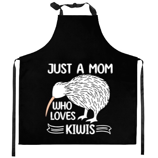 Funny Just A mom Who Loves Kiwis saying Kiwi Bird Kitchen Aprons