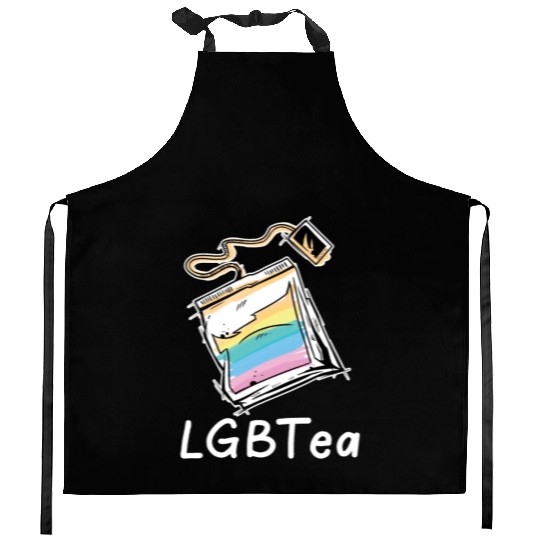 Cute LGBTea Funny Teabag Rainbow Aesthetic Pride M Kitchen Aprons