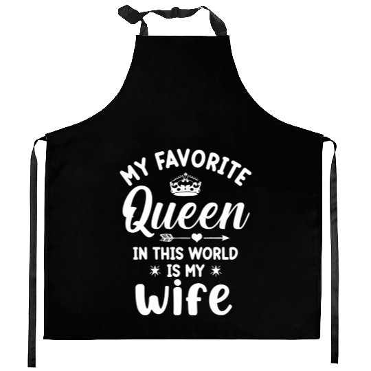 I love my wife valentines day787 Kitchen Aprons