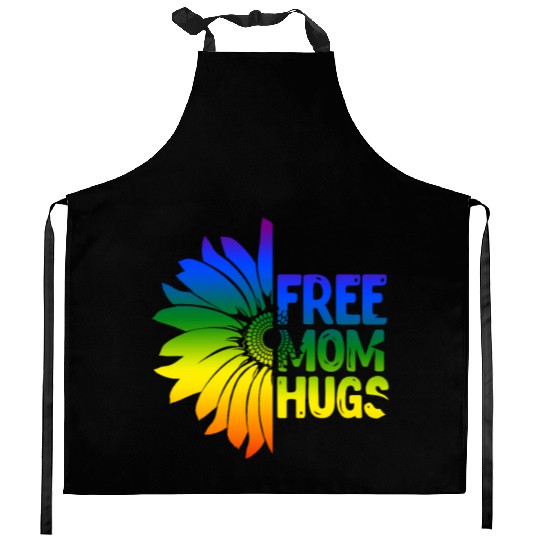 Free Mom Hugs, LGBT Sunflower Kitchen Aprons