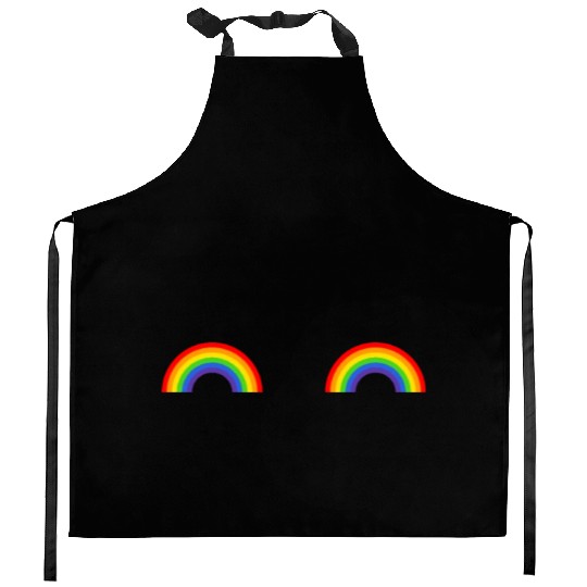 LGBT Rainbow Flag Titties Kitchen Aprons
