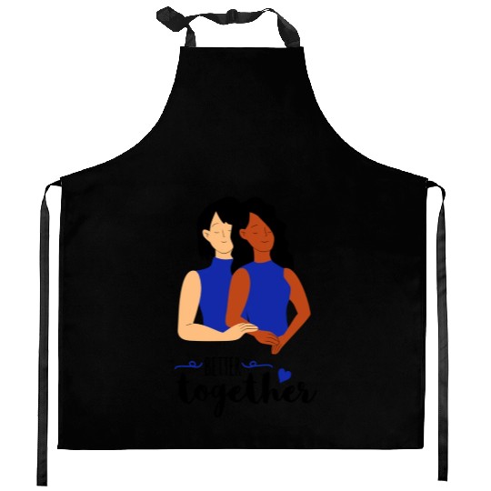 lesbian lgbtq pride valentine day 2023 valentines Kitchen Aprons
