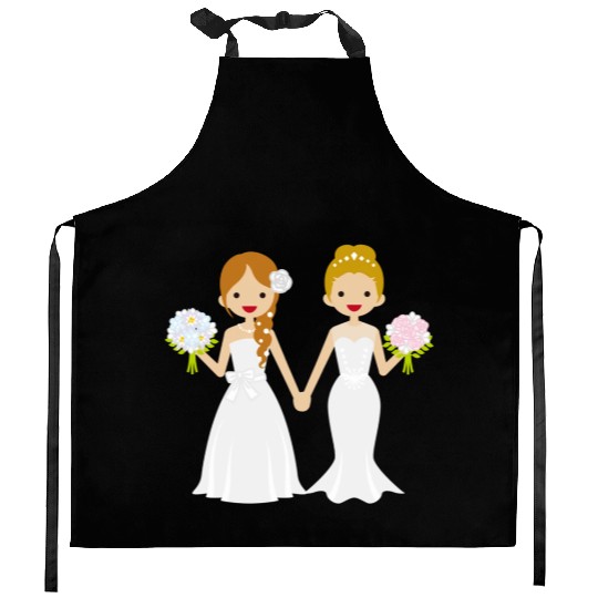 lesbian lgbtq pride valentine day 2023 valentines Kitchen Aprons