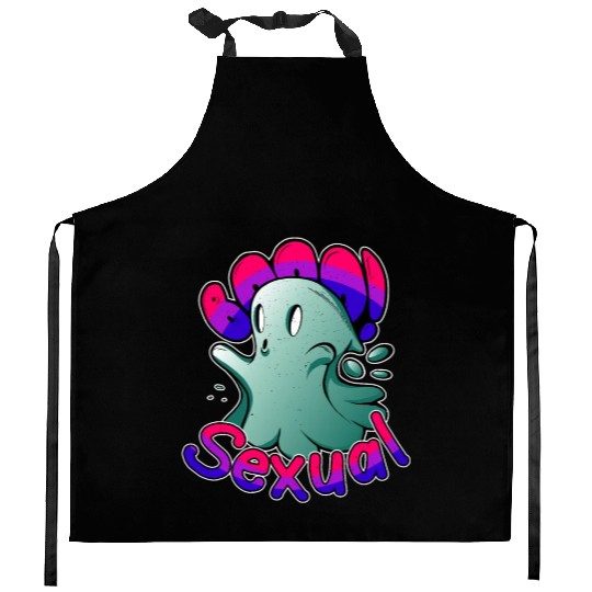 Funny Boo Sexual Cute Bi Ghost LGBT Bisexual Pride Kitchen Aprons