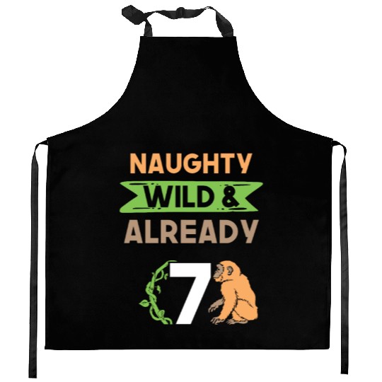 Gift 7 years birthday girl boy Ape Monkey Kitchen Aprons