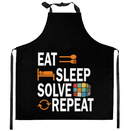 Eat Sleep Solve Repeat Math Speed Cubing Genie Kitchen Aprons