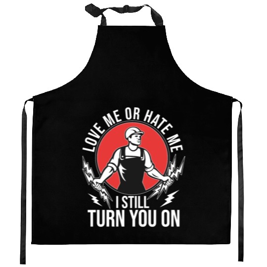 Funny Electrical Lineman Saying Thank A Lineman Kitchen Aprons