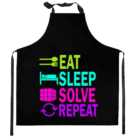 Eat Sleep Solve Repeat Math Speed Cubing Genie Kitchen Aprons