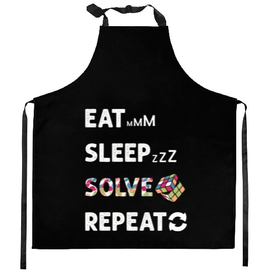 Eat Sleep Solve Repeat Math Speed Cubing Genie Kitchen Aprons