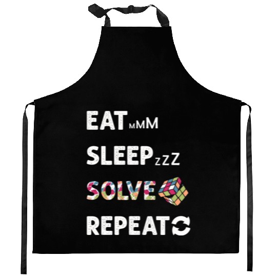 Eat Sleep Solve Repeat Math Speed Cubing Genie Kitchen Aprons