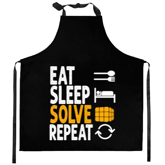 Eat Sleep Solve Repeat Math Speed Cubing Genie Kitchen Aprons