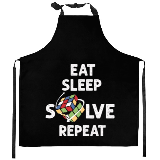 Eat Sleep Solve Repeat Math Speed Cubing Genie Kitchen Aprons