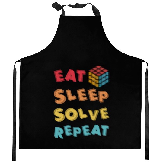 Eat Sleep Solve Repeat Math Speed Cubing Genie Kitchen Aprons