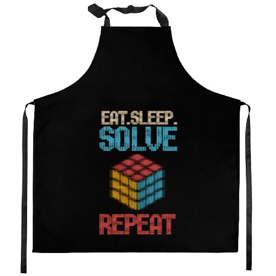 Eat Sleep Solve Repeat Math Speed Cubing Genie Kitchen Aprons
