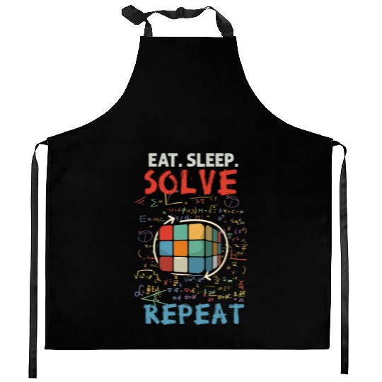 Eat Sleep Solve Repeat Math Speed Cubing Genie Kitchen Aprons