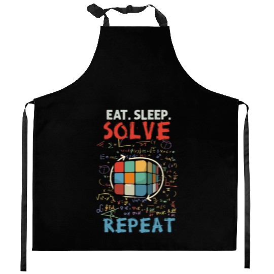 Eat Sleep Solve Repeat Math Speed Cubing Genie Kitchen Aprons