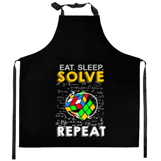 Eat Sleep Solve Repeat Math Speed Cubing Genie Kitchen Aprons