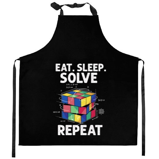 Eat Sleep Solve Repeat Math Speed Cubing Genie Kitchen Aprons