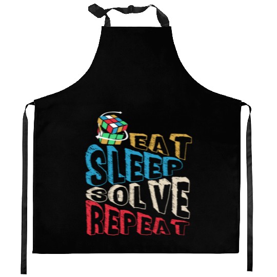 Eat Sleep Solve Repeat Math Speed Cubing Genie Kitchen Aprons