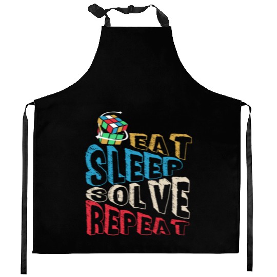 Eat Sleep Solve Repeat Math Speed Cubing Genie Kitchen Aprons