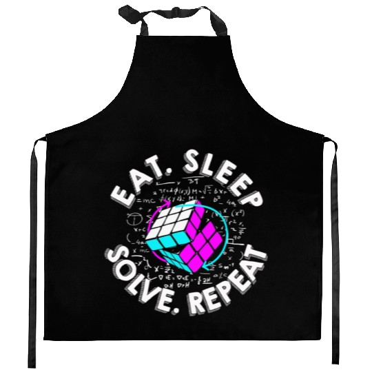 Eat Sleep Solve Repeat Math Speed Cubing Genie Kitchen Aprons