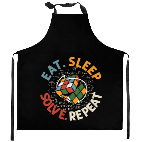 Eat Sleep Solve Repeat Math Speed Cubing Genie Kitchen Aprons