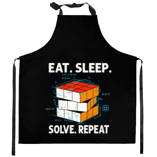 Eat Sleep Solve Repeat Math Speed Cubing Genie Kitchen Aprons