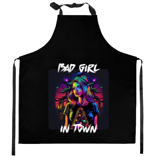 Bad girl in Town 4 Kitchen Aprons