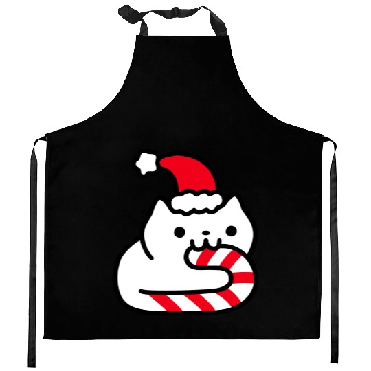 Candy Cane Cat Kitchen Aprons