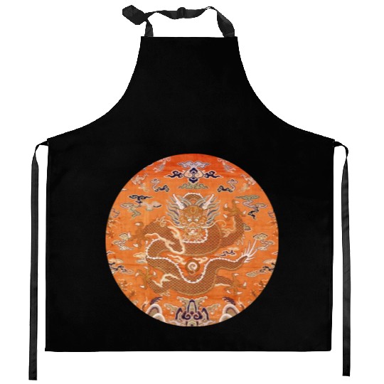 Chinese dragon fabric Kitchen Aprons